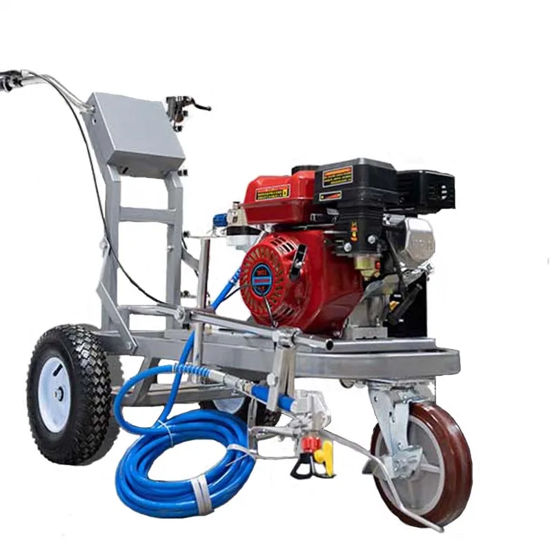 Cold Spray Road Marking Machine 6.5HP Stainless Steel Material with Independent Positioning Ruler Universal Wheel