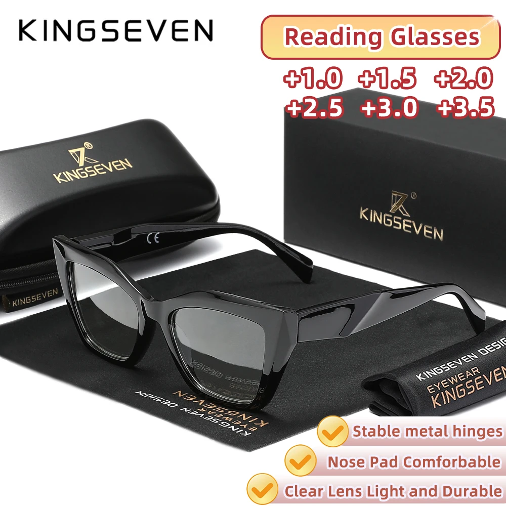 

KINGSEVEN очки для чтения для мужчин и женщин деловые офисные очки для чтения противоусталостные компьютерные очки +1,0 +1,5 +2,0 +2,5 +3,0 +3,5