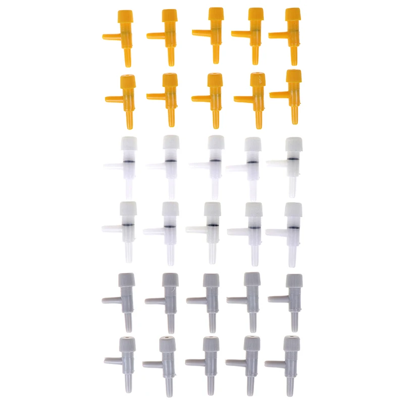 10x Aquarium Air Line Tubing Fish Tank Oxygen Air Pump Volume Flow Control Valve Yellow White Gray Fit For 4mm Air Line Air Tube