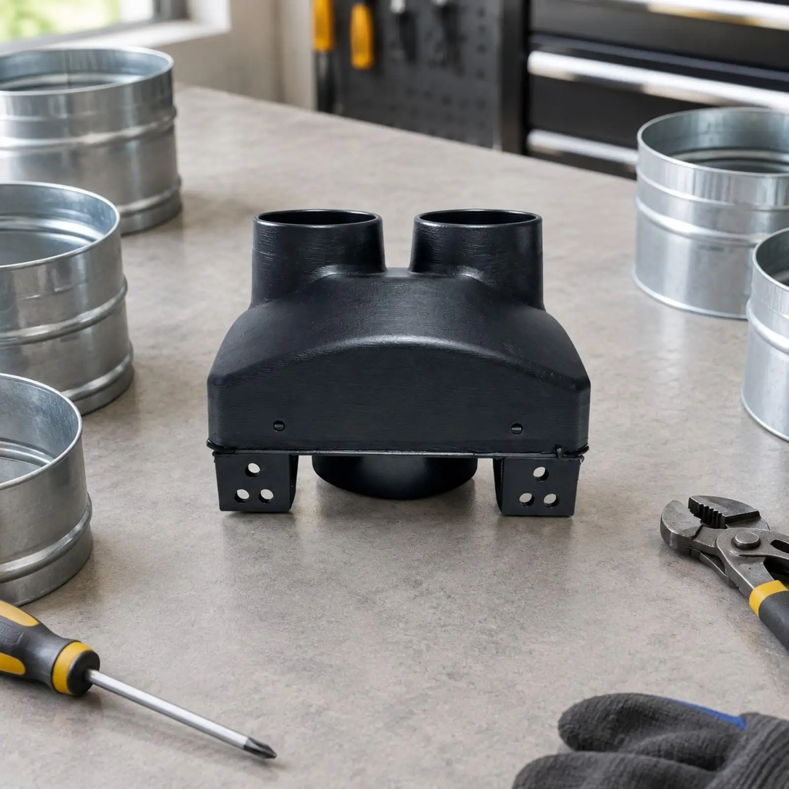 Molded Plastic Duct Adapter with Mounting Flanges Rigid Air-Duct Adapter Lightweight for RV Projects