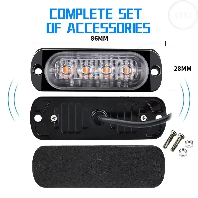 

Poer 10/4PCS 4LED for Trailer Trucks Caravan Clearance Lamp Surface Mount 12-24V Universal Led Side Marker Car Lights Indicator