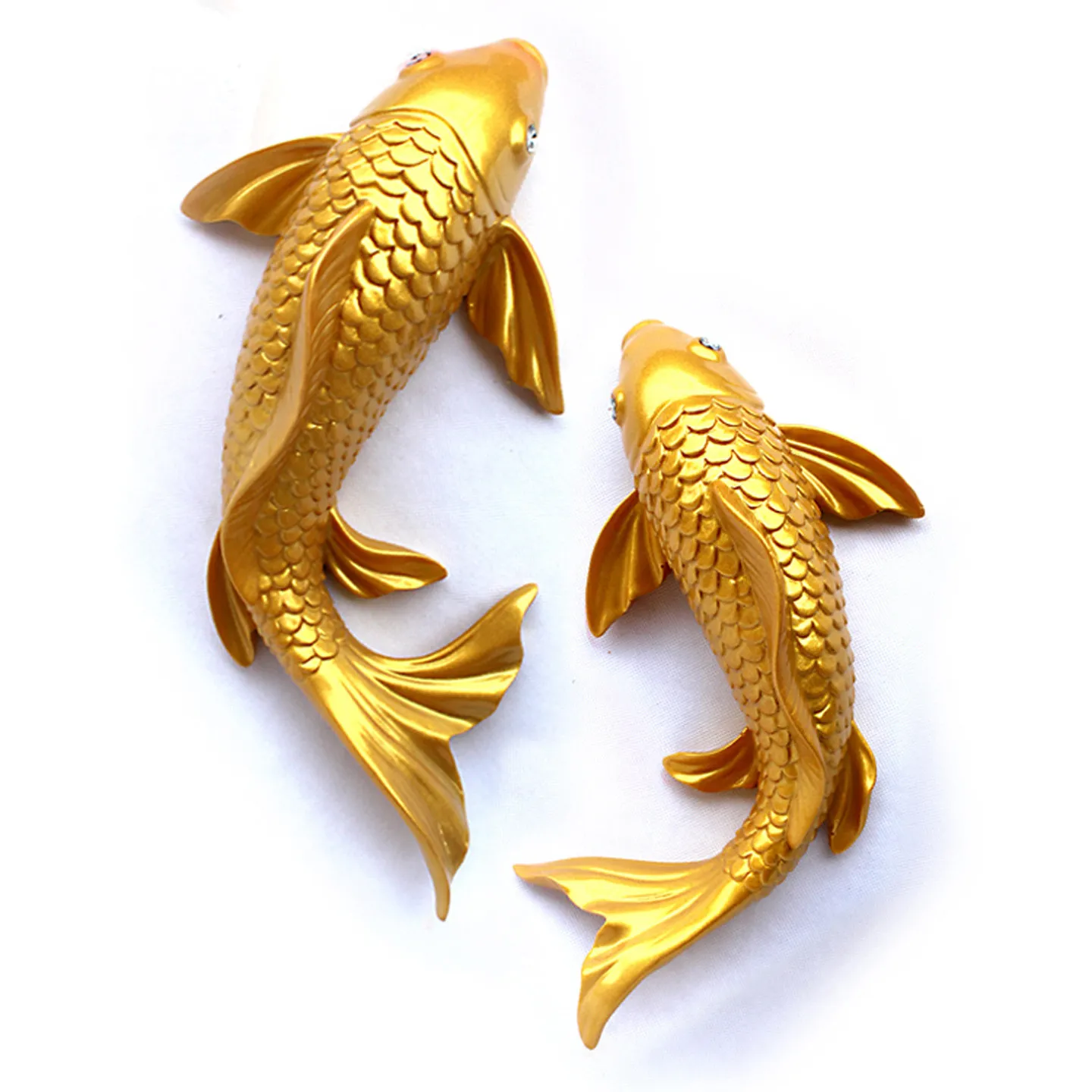 Lucky Koi Fish 3D Wall Decor, Resin Stereoscopic Carp Wall Hanging, Creative Wealth Feng Shui Home Art Wall Sticker Ornament view 2