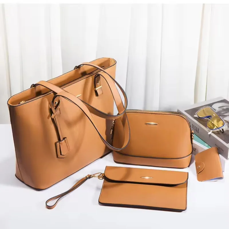 

New 4 In 1 Bag Set Women Handbags Large Capacity Women Bag Ladies Leather Tote Shoulder Bags