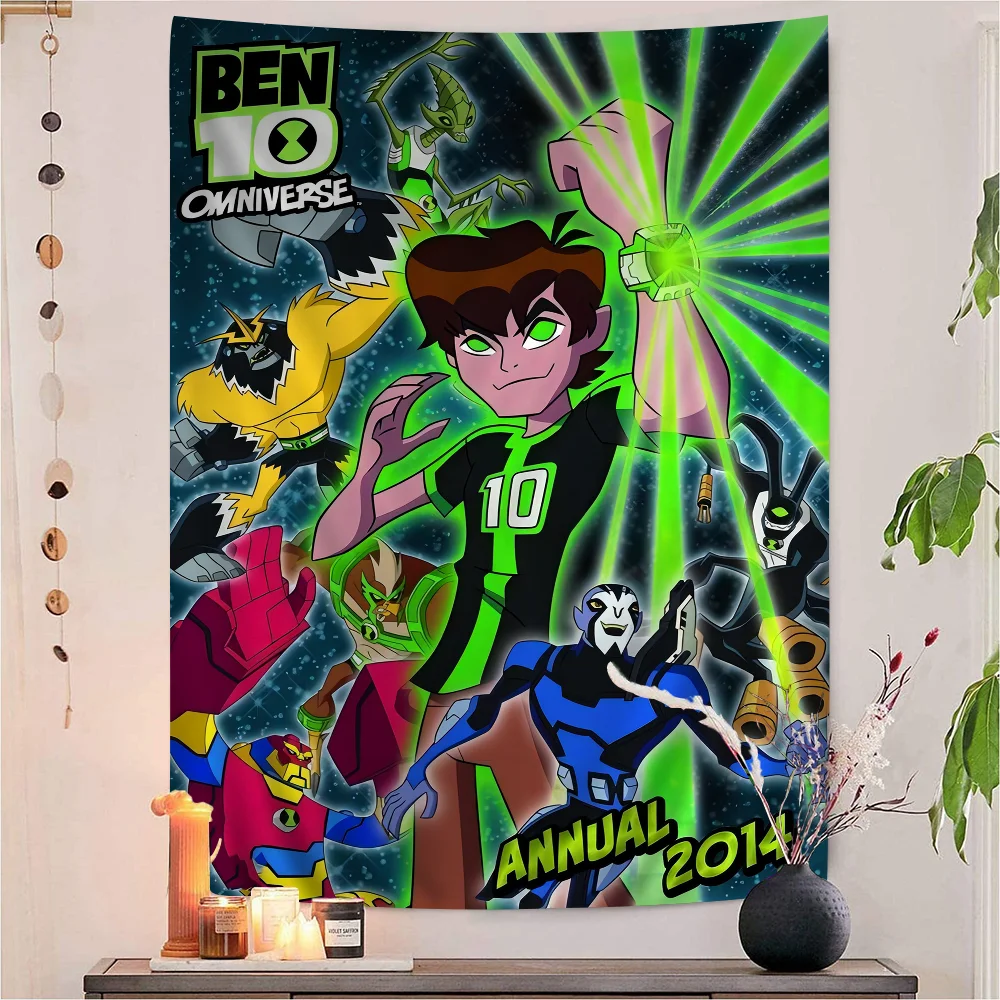 

Cartoon B-Ben 10 Cool Printed Large Wall Tapestry Hanging Tarot Hippie Wall Rugs Dorm Art Home Decor