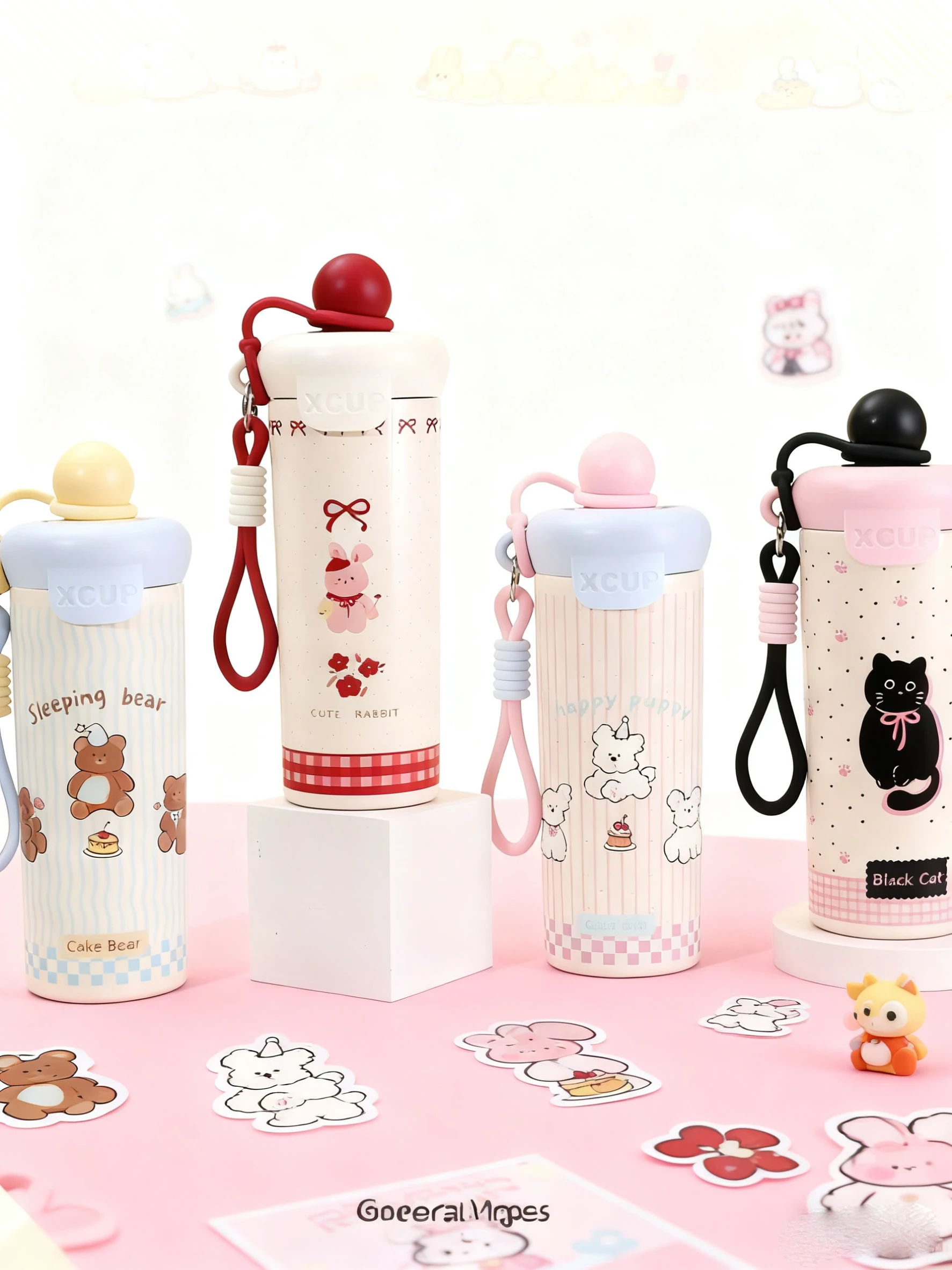 

500ml Floating Ball Thermos, Stainless Steel with Straw, Cute, Leakproof and Portable, for Daily Use and Outdoor