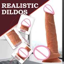 Soft Dildo Realistic Penis Vagina Penetration Anal Plug Massage Stimulator Fake Dick Cock Adult Supplies Sexy Toys for Women Men