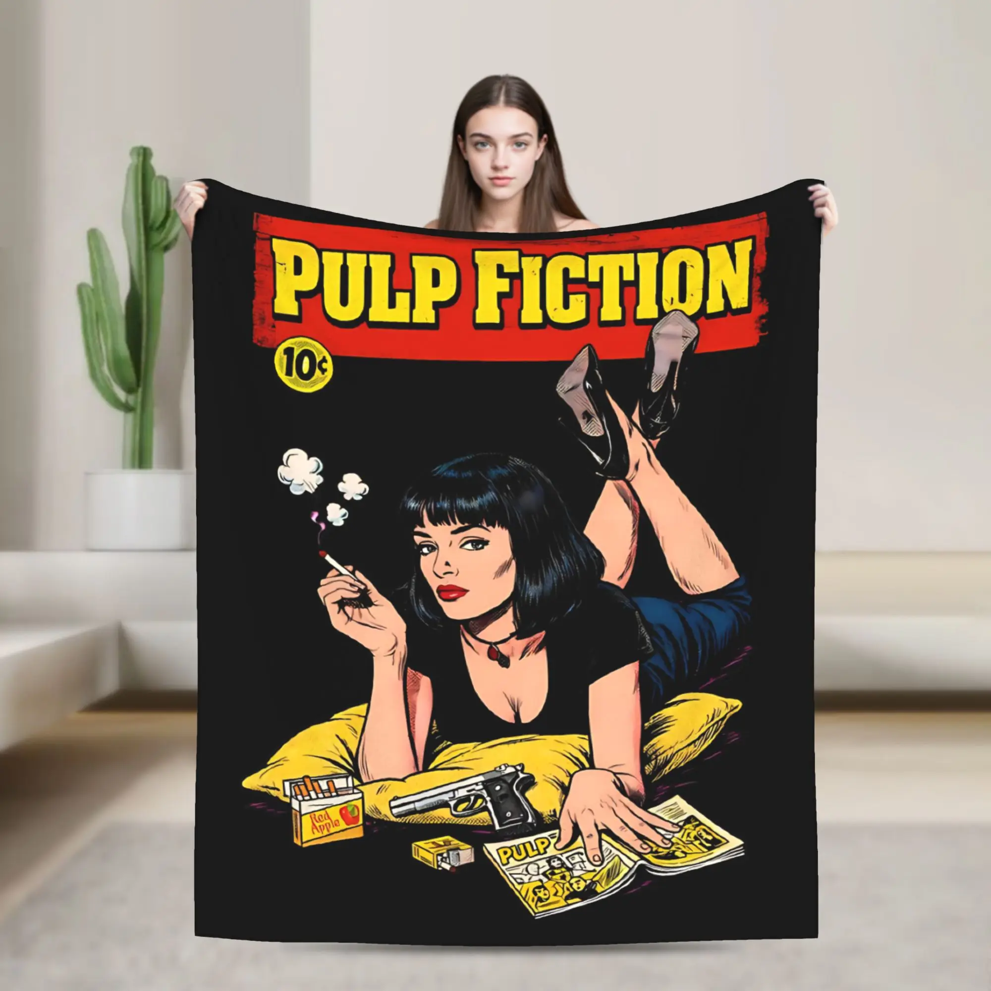 Pulp Fiction Mia Blankets Coral Fleece Plush  Winter  Breathable Lightweight Throw Blankets for Bedding Outdoor Rug Piece