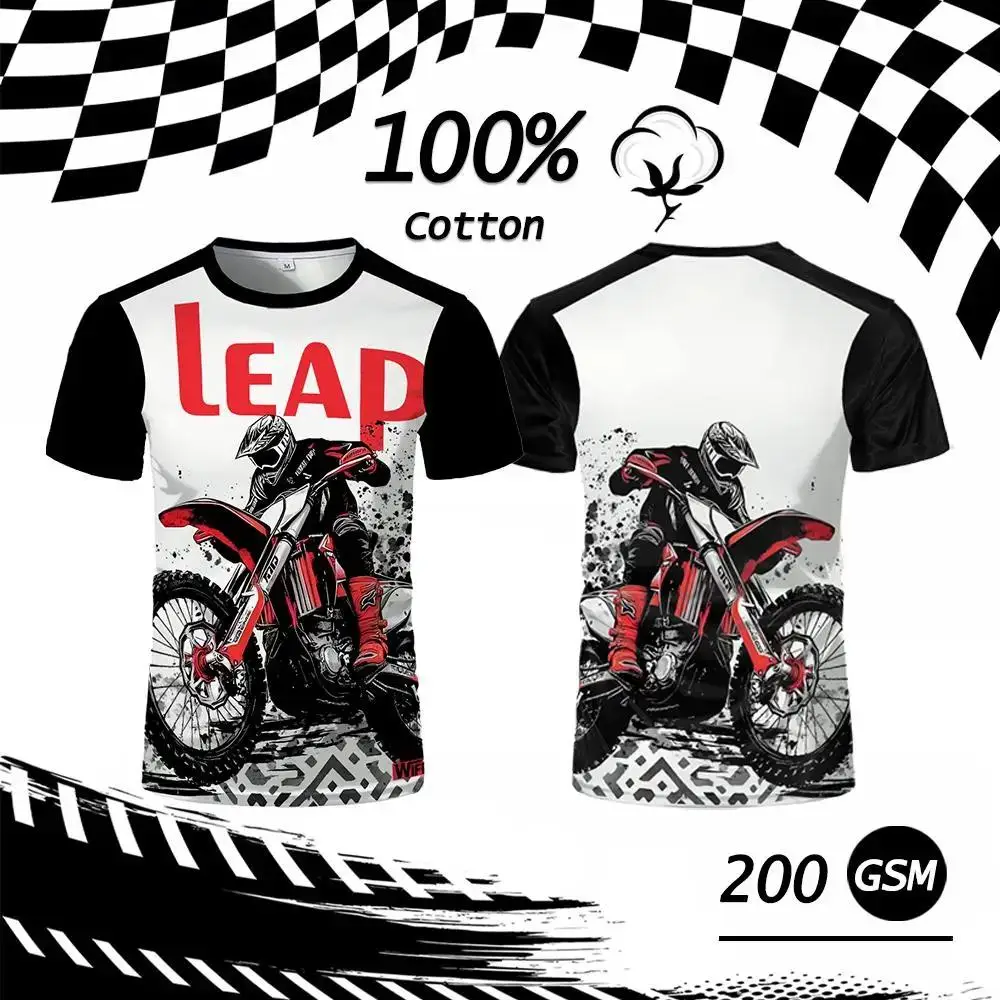 

Motorcycle Style Racer Graphic T-shirt WIFRU Outdoor Sports 100% Cotton Short-sleeved Tops Fashion Casual Streetwear Men's Gifts