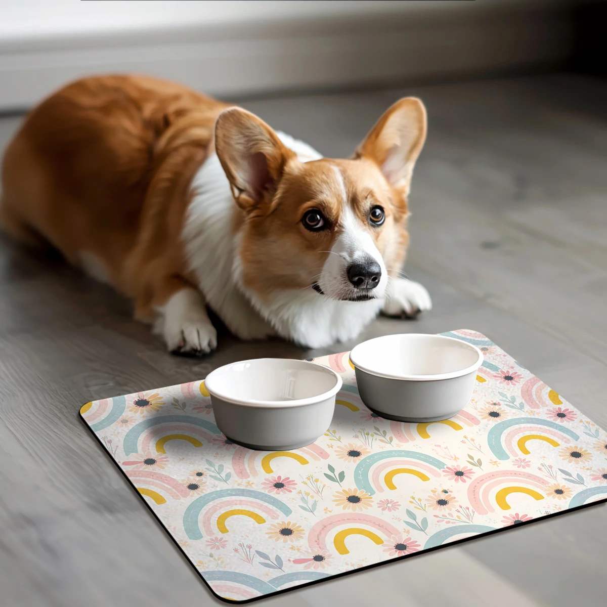 Vibrant Food & Marine Pattern Polyester Absorbent Mat - Stylish Tabletop Mat for Kitchen, Home Dining Area Decoration