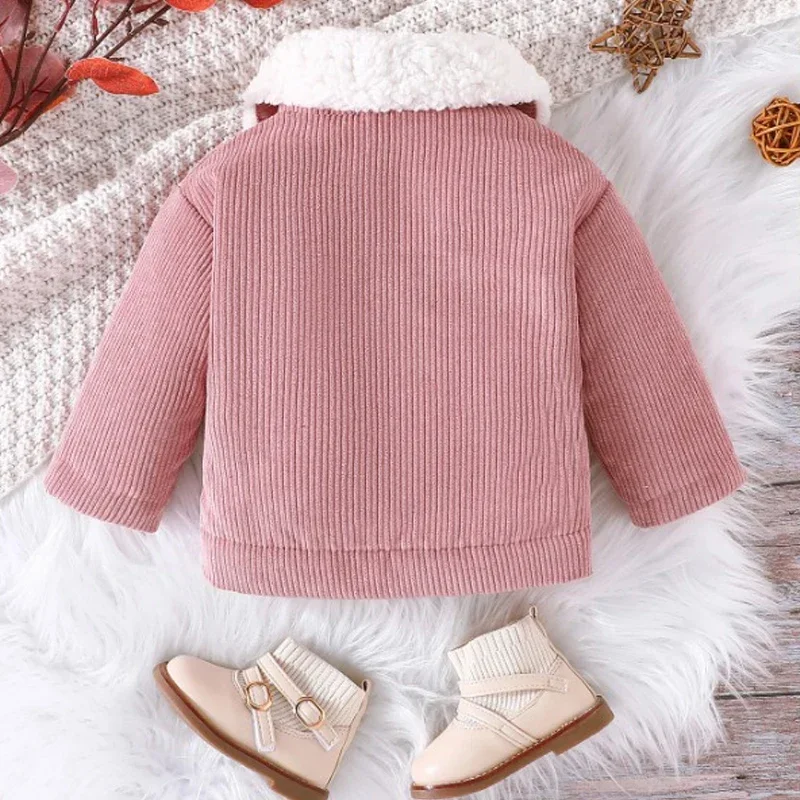 معطف قطني طويل الأكمام لحديثي الولادة ، جاكيت دافئ ، ملابس أطفال حديثي الولادة ، موضة غير رسمية ، ملابس خروج للطفل ، عمر 0-3 سنوات ، الشتاء