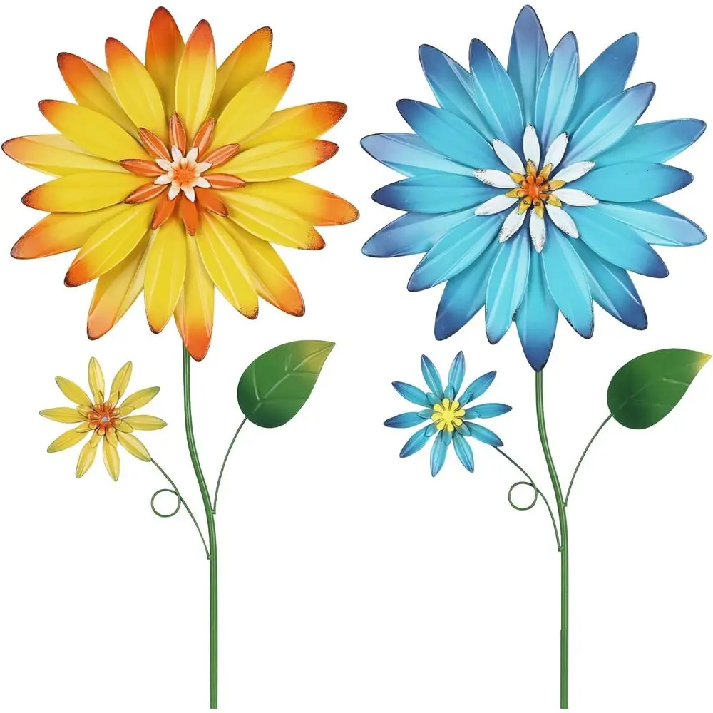 

Декор для сада или улицы, набор из 2 металлических декоративных колышков высотой 35,4 дюйма, для весеннего декора, садового искусства или уличного декора.