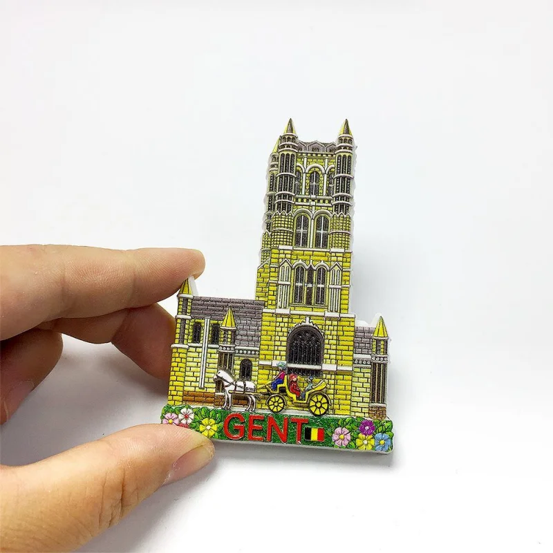 Ghent, Belgium Travel Business Trip Landmark Building Bell Tower Commemorative Fridge Magnet Resin Collectible Souvenir Magnet