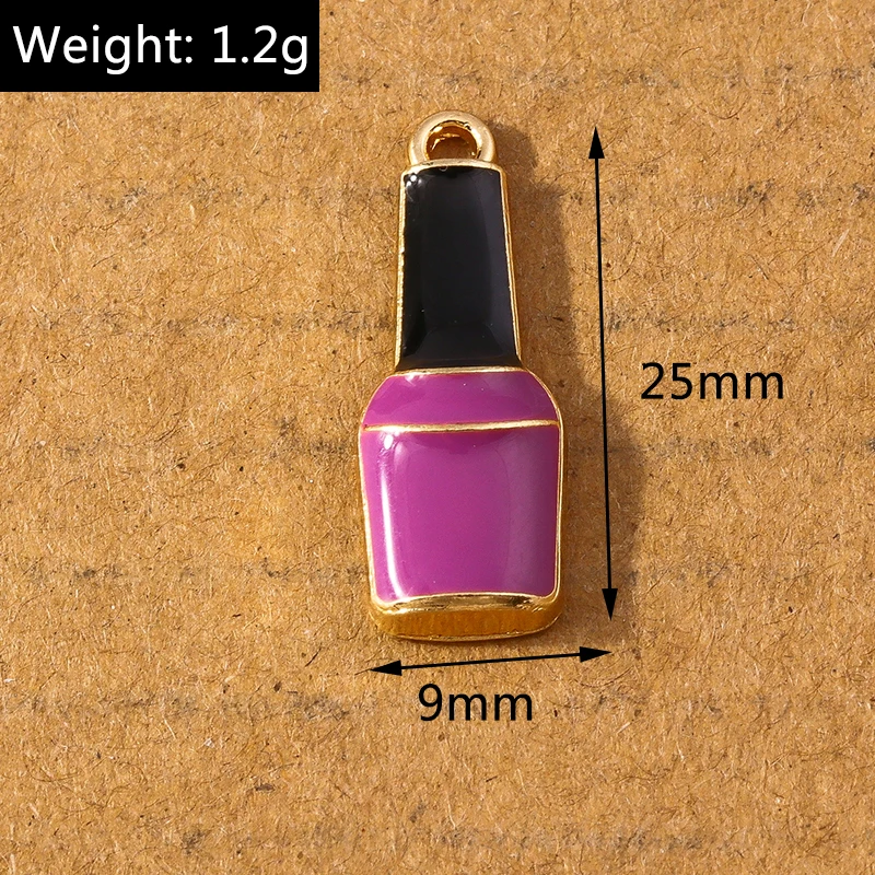10 stücke 9*33mm Emaille Mini Make-up Lippenstift Charms Anhänger für Ohrringe Halsketten DIY Schmuck Herstellung Zubehör liefert – Detail 9