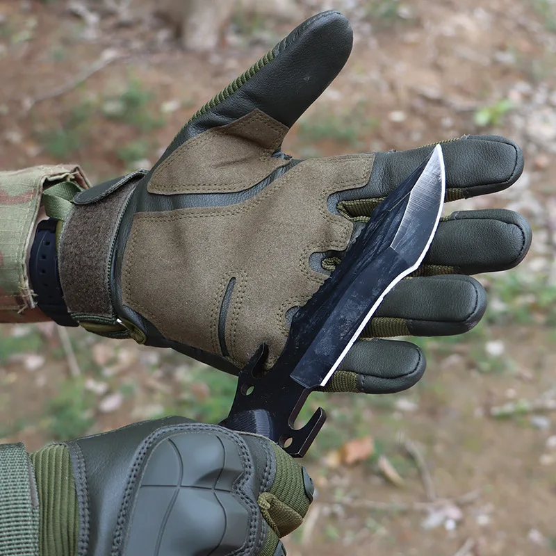 Luvas de ciclismo de dedo completo com tela sensível ao toque, estilo militar, função antiderrapante