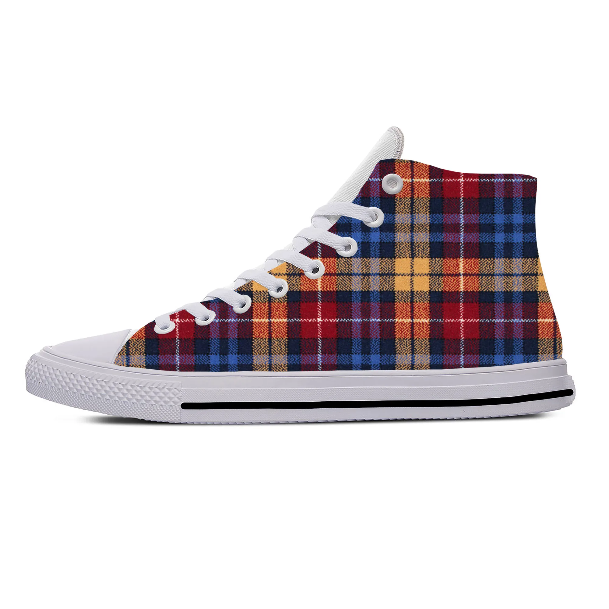 Scottish Clan Buchanan Tartan Plaid Fashion Funny Casual Cloth Shoes High Top Lightweight Breathable 3D Print Men Women Sneakers