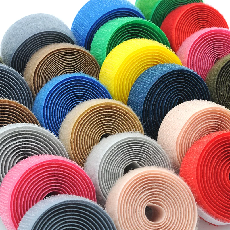 2/5/25Meter Naai Klittenband Kleur 20mm Niet-klevende Stof Sluiting Grijpende tape Magische Nylon Strips Sticky DIY Ambachten