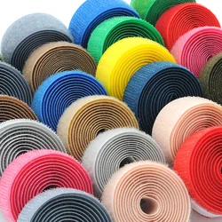 2/5/25Meter Sew on Hook and Loop Colour 20mm Non-Adhesive Fabric Fastener Interlocking Tape Magic Nylon Strips Sticky DIY Crafts