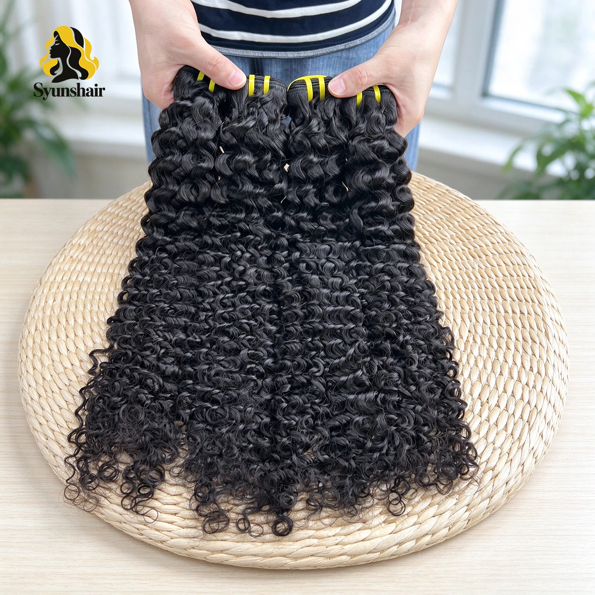 16A Hochwertige, 100% unbehandelte, rohe vietnamesische, tief gelockte Echthaar-Bündel, Jungfrauenhaar, schnelle Haarverlängerungen für Frauen – Detail 1