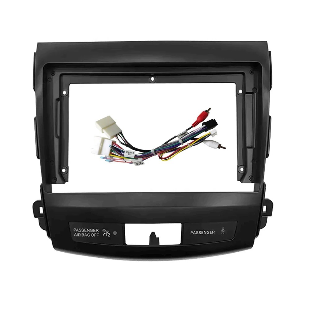 Quadro do carro DVD para Mitsubishi Outlander 2008-2011, traço Áudio Trim Kits, Painel Facia, tela do jogador de rádio, kit de montagem, 2 Din, 9