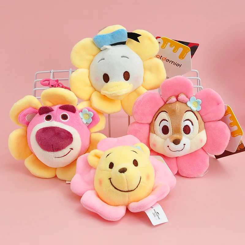 Cute strawberry Bear Winnie the Pooh Plush Toys Small Pendant Key Chains Stuffed Animals School Bag Hanging Gifts Kids Toys