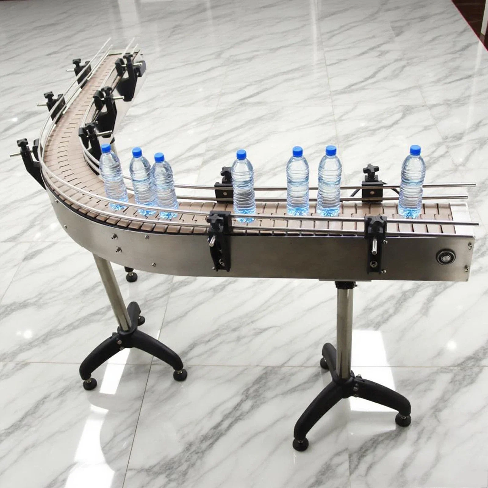 Automatic Curved Modular Chain Conveyor for Industrial Production Line