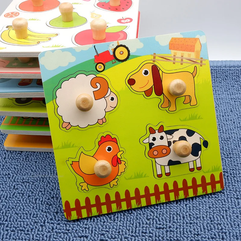 

1 Set Shape Matching Farm Animals Puzzle Wooden Puzzles for Children Board Games Educational Toys for Kids Intelligence Toys
