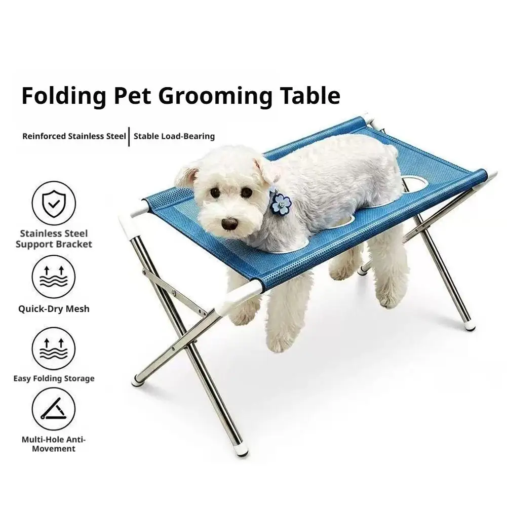 Verstellbarer Hängeständer für die Tierpflege, Hunde- und Katzenwasch- und Futterhaltung, Netzstützgestell, faltbar, zum Baden, Trocknen und Pflegen von Haustieren – Detail 8