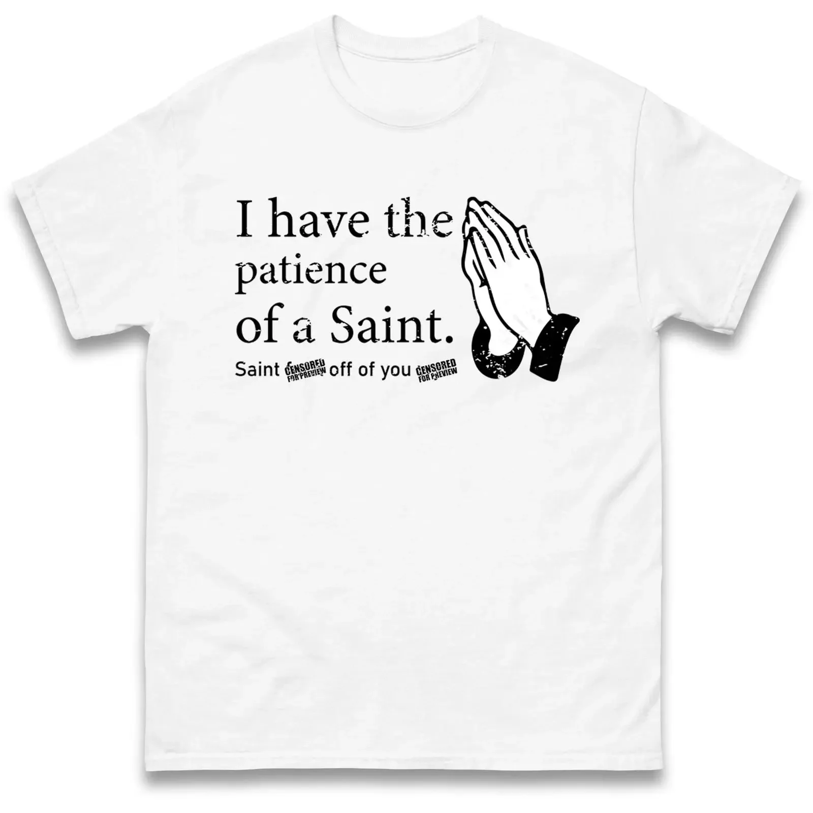 Funny T shirt quot Path of a Saint sarcastic praying hands Novelty gifT vintage Washed Breathable Soft Slightly