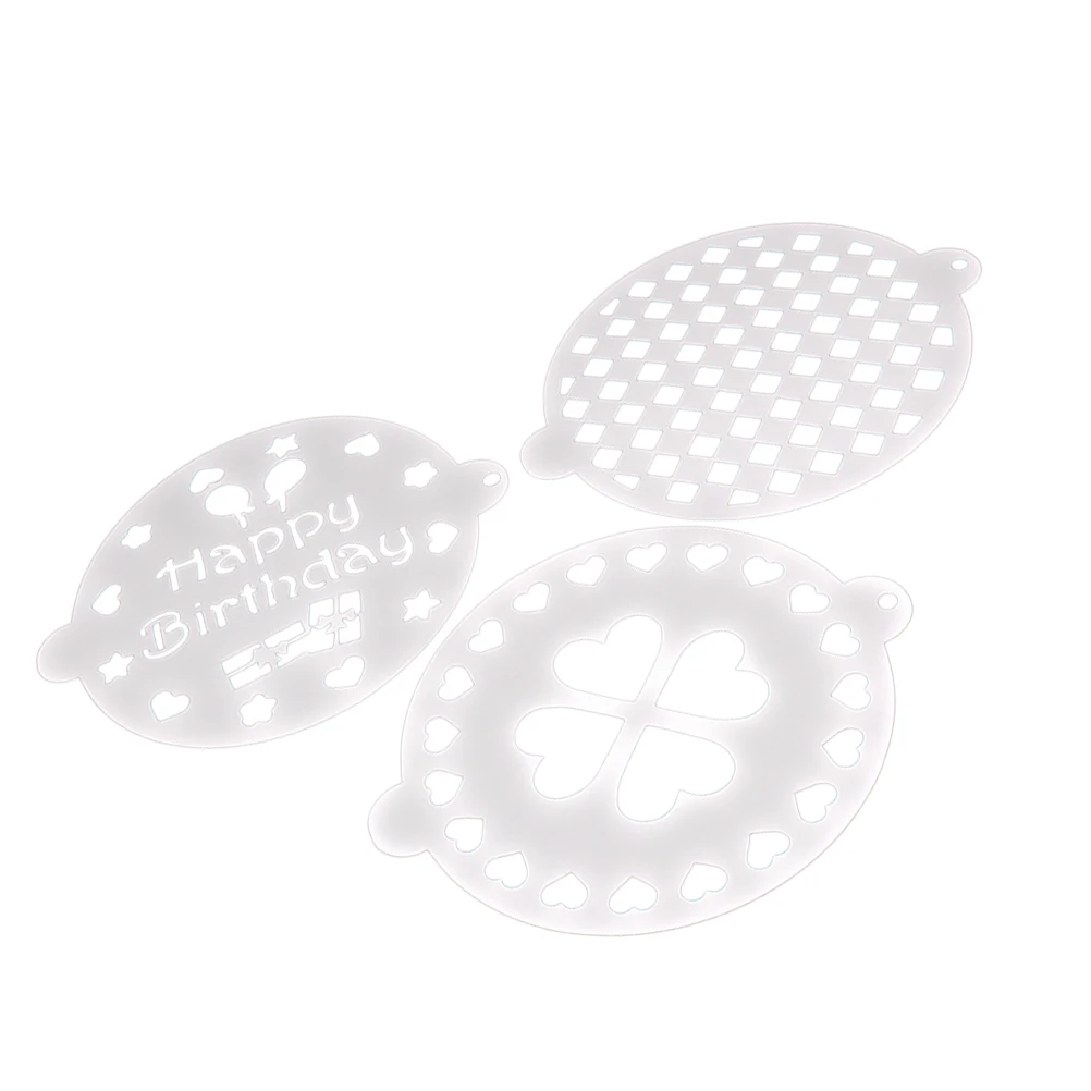 

3 Pcs Eco friendly Cake Decorating Stencil Molds for Fondant Dessert Plastic Craft Reusable Easy Clean Baking Tools