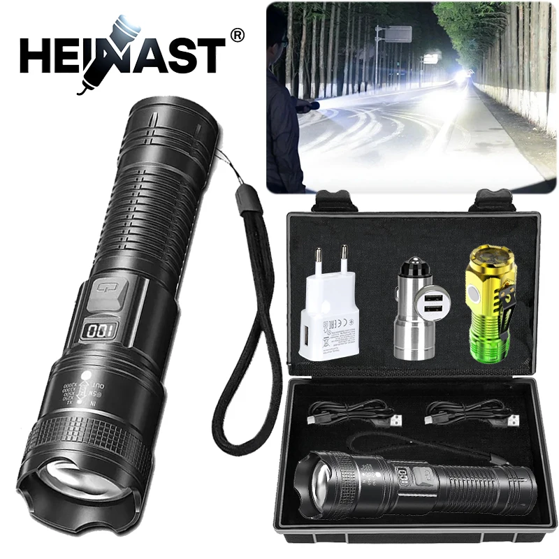 

Super Bright LED Flashlight USB Rechargeable Flashlights with Tactical Zoom High Power Spotlight Outdoor Camping Fishing Torch
