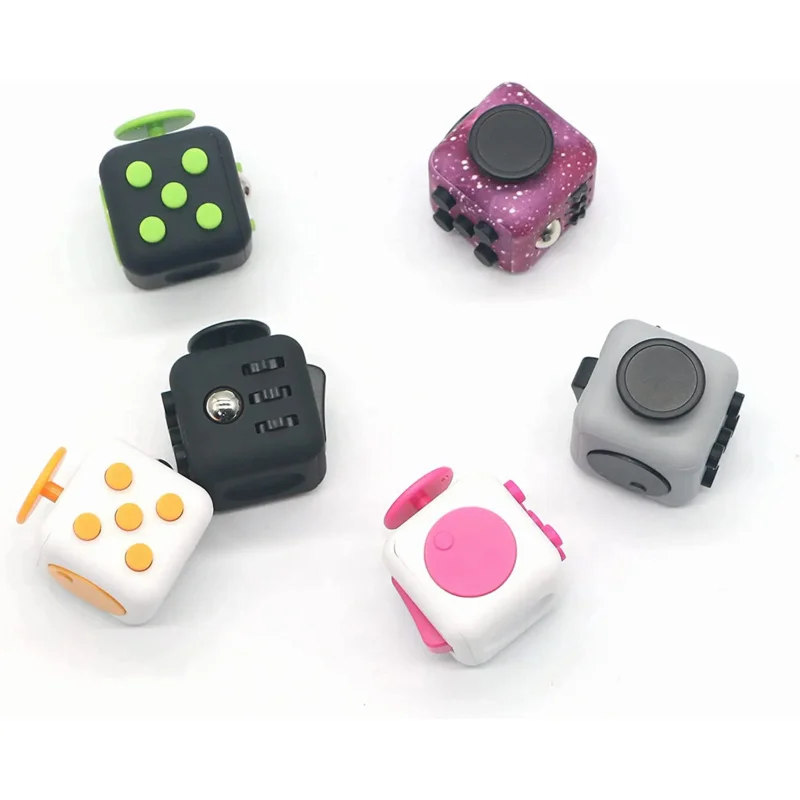 Criativo cor sólida Fidget dados para crianças e adultos, brinquedos de dedo anti-stress, cubo de mão, autismo e alívio da ansiedade