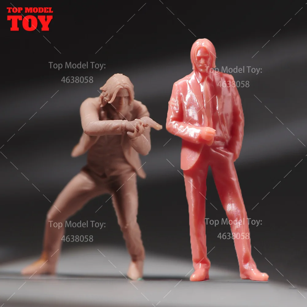 Geschilderde Miniaturen 1/64 1/43 1/87 Killer Keanu Reeves Mannen in Pakken Mannelijke Scène Figuur Poppen Ongeverfd Model Voor Auto’s Voertuigen Speelgoed