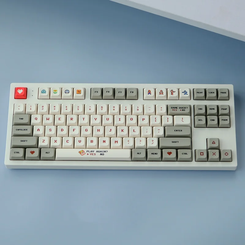 138ปุ่ม/ชุด Retro FC Keycaps PBT Dye Subbed Key Caps XDA โปรไฟล์ Gameboy Keycap สำหรับ Keychron 65% 75% anne GH60 GK64โป๊กเกอร์