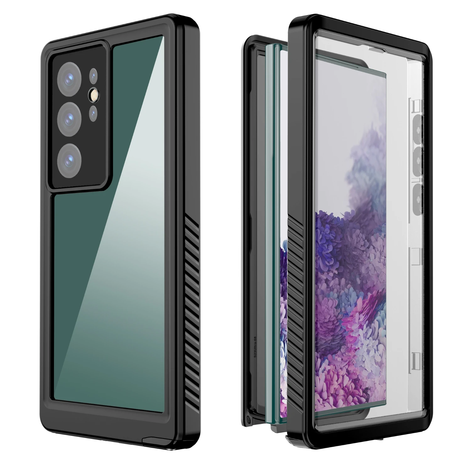 

Dteck Waterproof Case for S23 Ultra, Full Body Protective Bumper Case with Built-in Screen Protector Shockproof Dustproof Unde