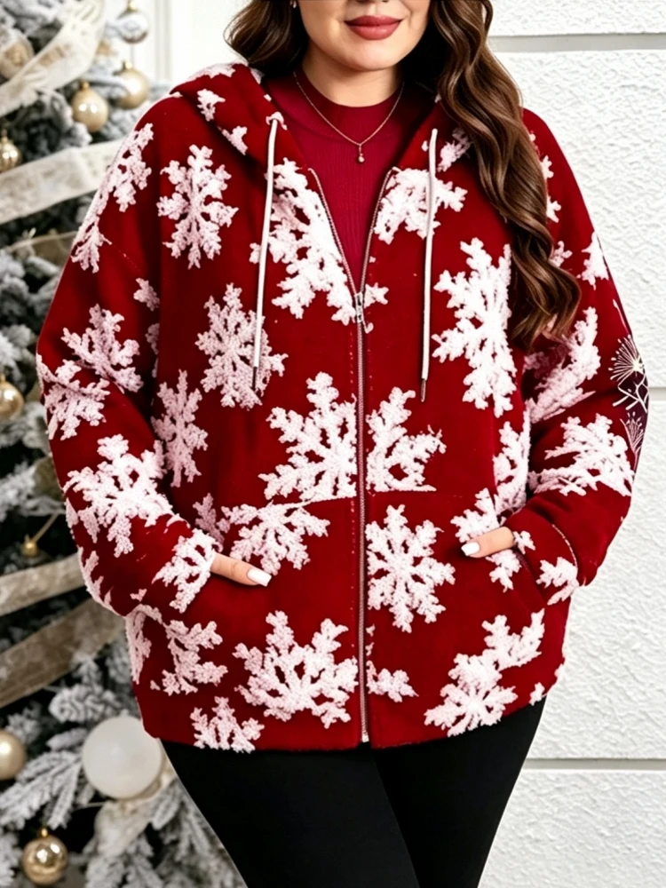 Winter Clothing For Plus Size Women - レディース プラスサイズ 1XL-5XL カジュアル クリスマス 長袖