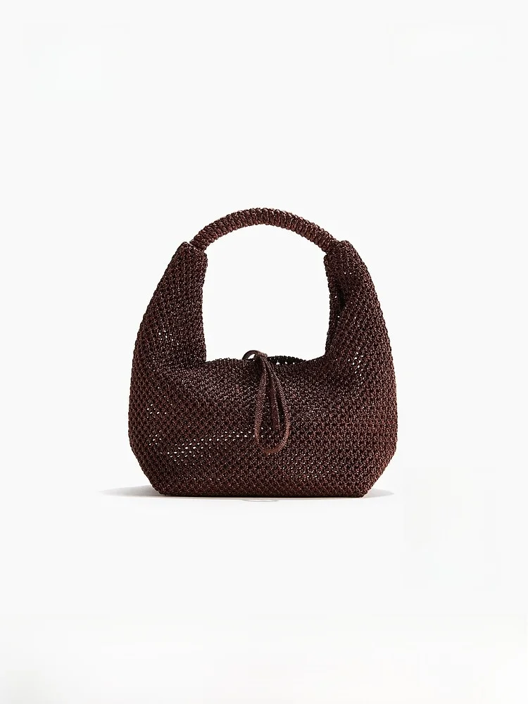 

H&M Summer New Women's Shiny Thread Knitted Hollow out Handbag Fashionable Ladies Purse Durable Handbag Women's Bag