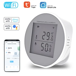 Tuya WiFi Household Wall-mounted Temperature and Humidity Meter APP Notification Home Intelligent Thermometer Hygrometer