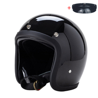 FiberGlass Vintage 500TX Open Face Motorcycle Helmet Retro Scooter Riding 3/4 Jet Casco Moto Capacete Japanese Korea Style BLD