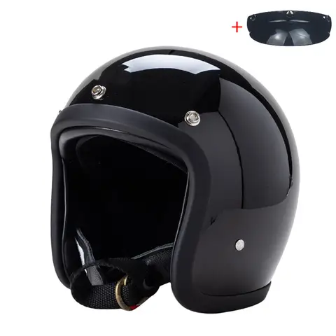 Vintage 500TX Open Face Motorcycle Helmet Retro Scooter Riding 3/4 Jet Casco Moto Capacete Japanese Korea Style BLD