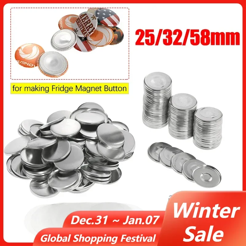 50pcs/100pcs 25/32/37/44/50/58mm Fridge Magnet Button Parts DIY Making Refrigerator Button Badge Accessories DIY Supplies