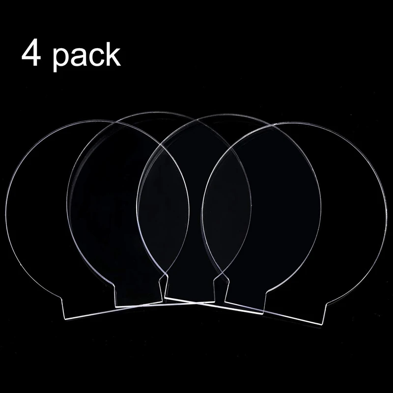 4Pcs Clear Acrylic Sheet Round Panel Thick (4Mm) Plastic Acrylic Board For LED Light Base,Sign,DIY Display Projects