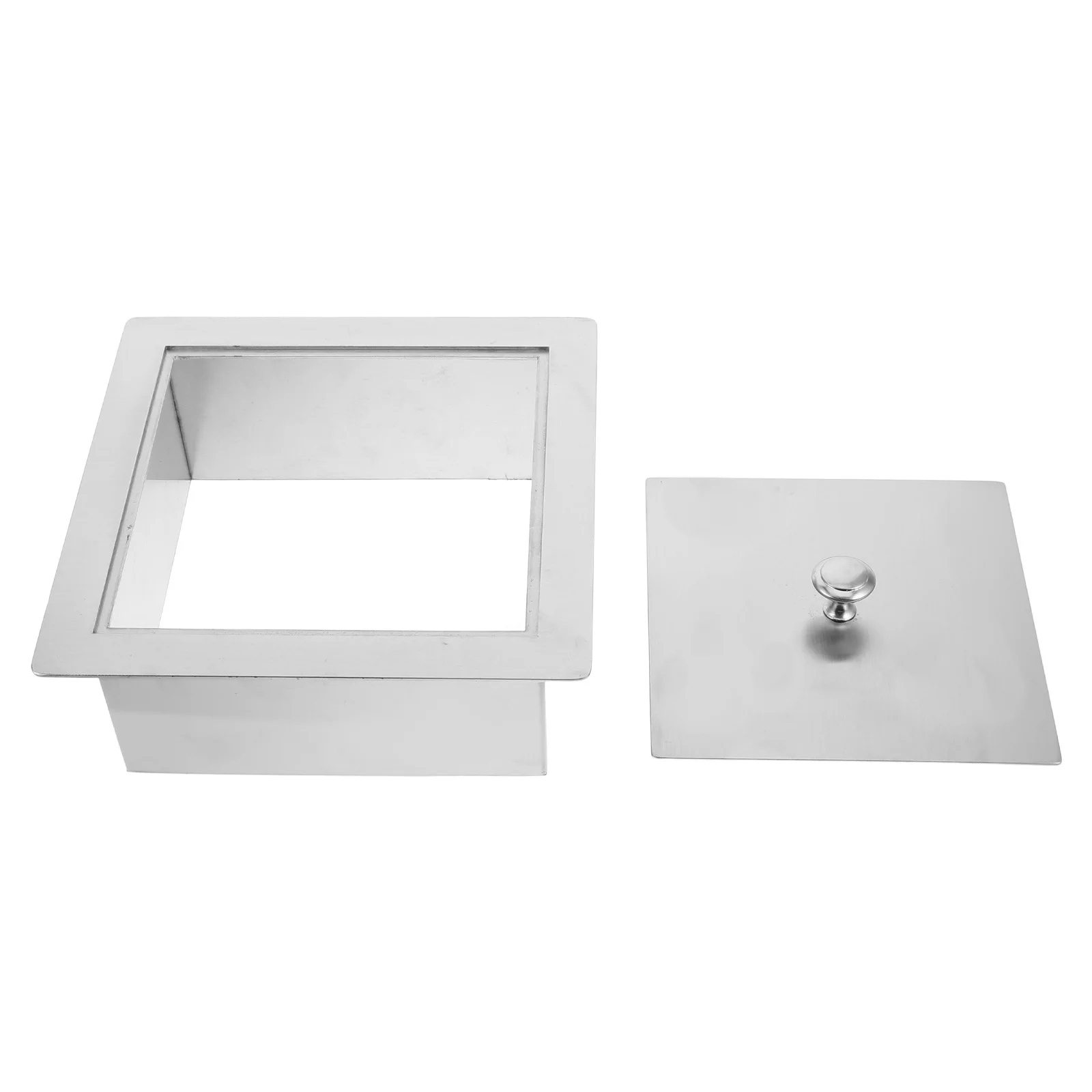 

Recessed Waste Bin Lid Stainless Steel Under Sink Bin Lid Easy to Use Lift Top Mechanism for Modern Kitchens and Workspaces