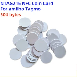 Ntag215 NFC Coin Tag Key Tag with 504 bytes for Amiibo Tagmo Switch NFC Card dia.25mm