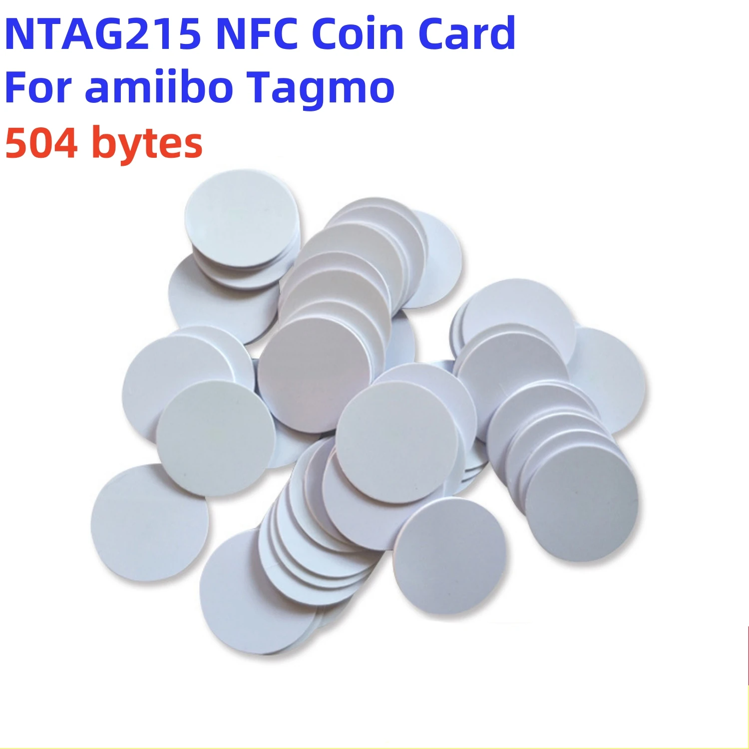 Ntag215 NFC Coin Tag Key Tag with 504 bytes for Amiibo Tagmo Switch  NFC Card dia.25mm