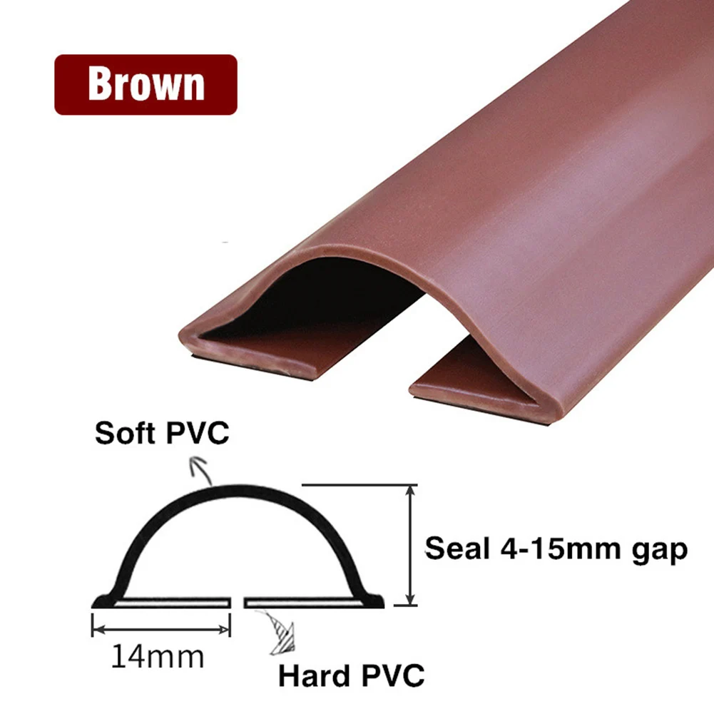 1 Pcs Door Bottom Seal White/brown Excellent Flexibility Good Sealing Arched Design Cold Resistance High Quality