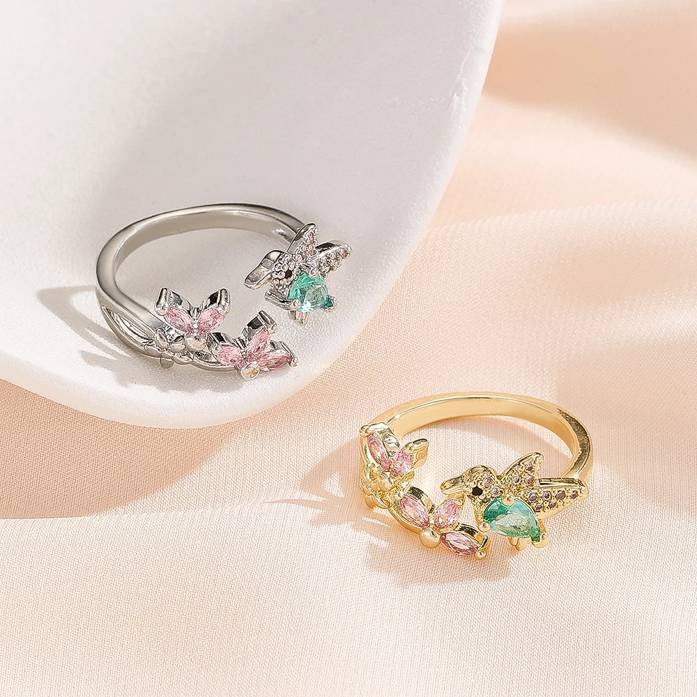 الذهب والفضة زركونيا سحر الكفة أقراط للنساء النحاس مطعمة الماس الطيور سحر الشكل التبعي #2