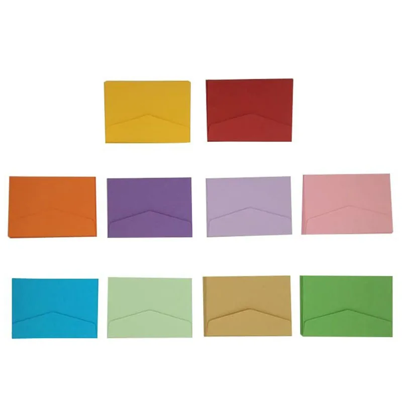 100 Pcs Mini Envelopes 10 Colors Gift Card Envelopes,Perfect Personalize Gift Cards, Wedding Envelopes or Birthday Party Cards
