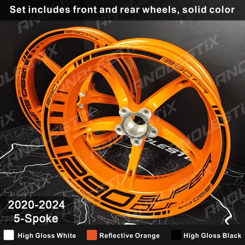 AnoleStix для KTM 1290 Super Duke R 2015-2024, светоотражающая наклейка на колесо мотоцикла, обод, полоса, лента, наклейки на ступицу