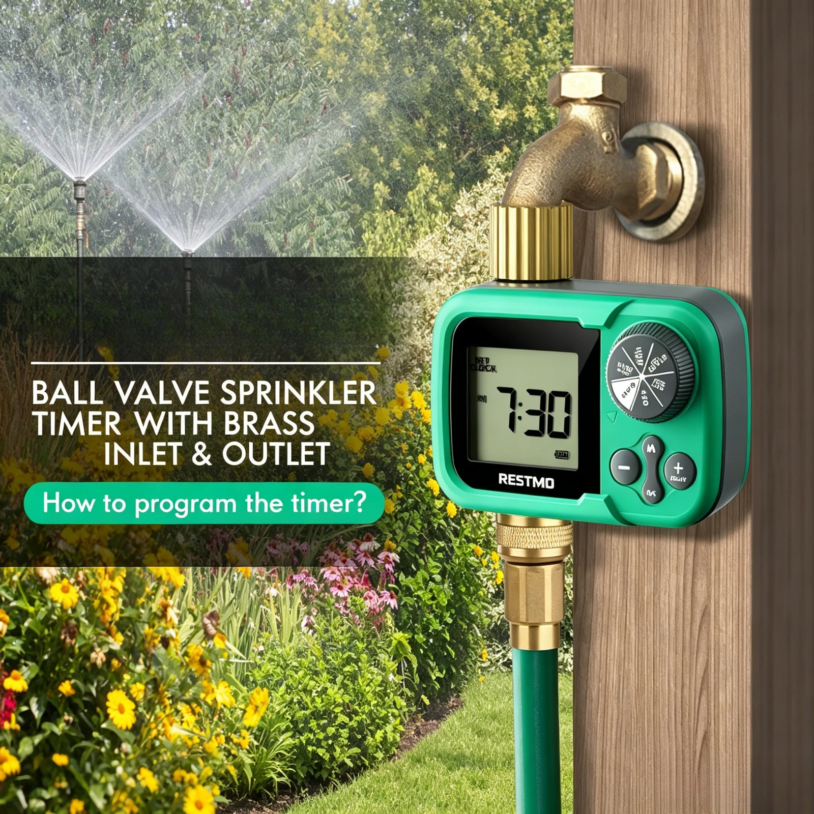

Ball Valve Water Timer for Garden Hose Automatic Control Manual Watering for Rain Barrel Zero/Low Water Pressure Watering System