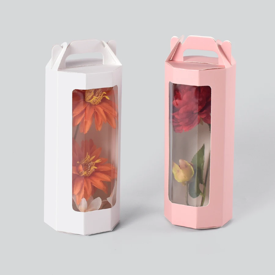 Hollow out window transparent flower bouquet box gift gift gift box hand-held companion gift box birthday flowers gift box